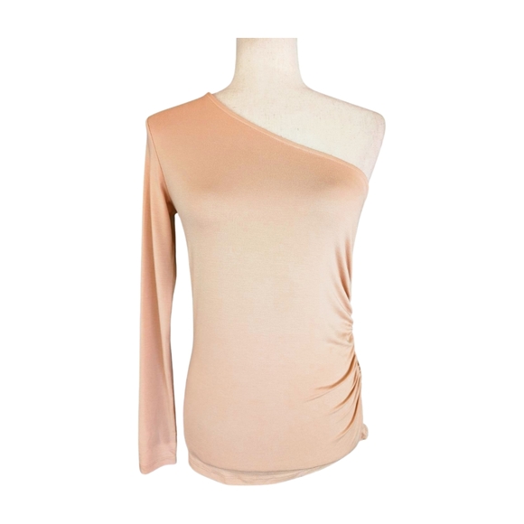 NWT L'AGENCE Nude Colored One-Shoulder Knit Top Size Small - Picture 1 of 8